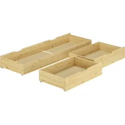Erst-Holz Bettkasten für Doppelbetten - 3-teilig - Kiefer Natur - 90.10-S3