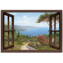 Wandbild »Fensterblick Frühlingsmorgen«, Fensterblick, (1 St.), als Leinwandbild, Poster, Wandaufkleber in verschied. Größen, 72774237-0 Farbe Bild(er): braun B/H: 130 cm x 90 cm