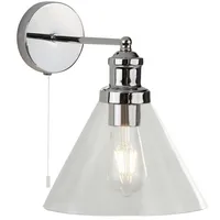 Searchlight Pyramid Wandleuchte, Chrom, Klarer Glasschirm Chrome / Clear