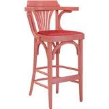 2er-Set Chausey | Bugholz Barhocker | Holz / Leder | Rosa / Rot | Bugholz