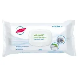Schülke mikrozid® sensitive wipes Desinfektionstücher 70003102 , 1 Packung = 80 Tücher, premium maxi