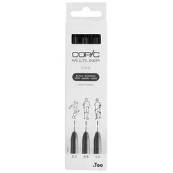 COPIC® Multiliner Fineliner schwarz 0.5 + 0.8 + 1.0 mm, 3 St.