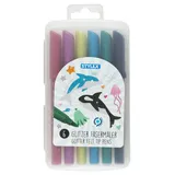 Stylex Glitzer-Fasermaler, 6 Stück