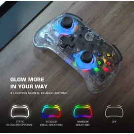 GameSir T4 Mini Game Controller für Windows PC/iOS/Android/Switch Transparent - Weiß (PC/Android/Switch/i