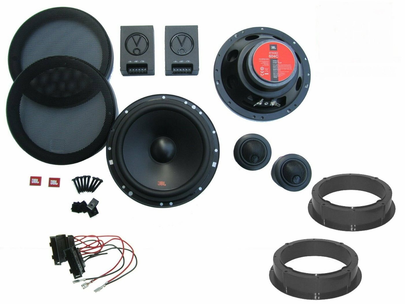 DSX JBL für VW Amarok Bj 10-20 Komponenten System Tür Vorn Hinten 270 Watt Auto-Lautsprecher (45 W) schwarz