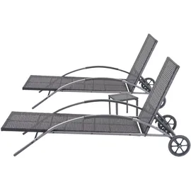 Mendler HWC-E27 Sonnenliege 200 x 65 x 87 cm Schwarz