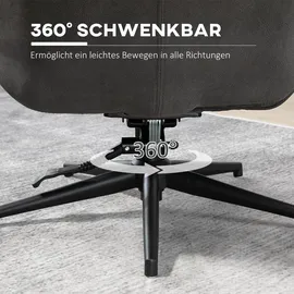Homcom Relaxsessel mit Hocker 91 x 78 x 150 cm Dunkelgrau