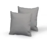 Pizuna Luxuriöser Soft-Satin 2er Pack Kissenbezug 80x80 cm Aschgrau, 400 Fadenzahl Baumwolle Quadratisch Kissenbezüge, 100% Langstapel Baumwolle Nur Kissenbezug (Meeresschaum 80x80 cm) Mako Satin