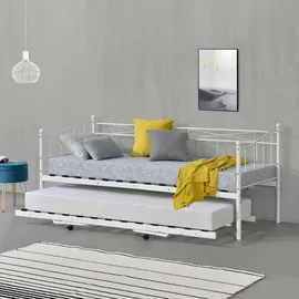 [en.casa] Tagesbett 90 x 200 cm Weiß