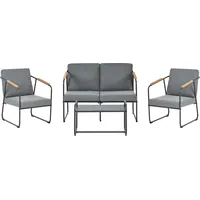 Beliani Gartensofa Set Loungeset grau/schwarz/braun