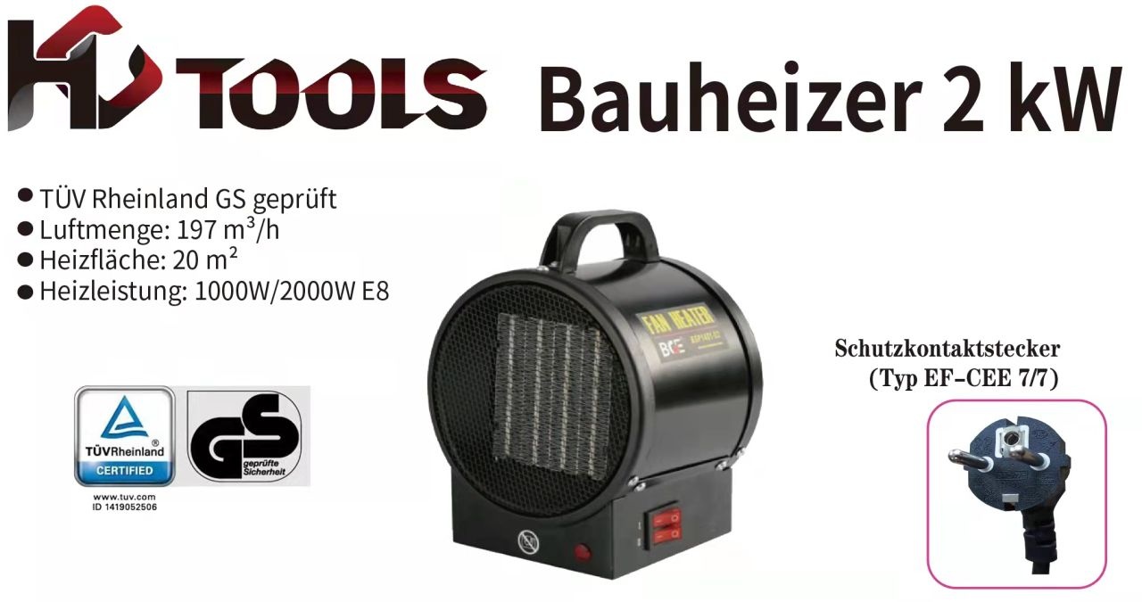 Bauheizer 2 kW
