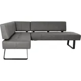 K+W Komfort & Wohnen Eckbank K+W KOMFORT & WOHNEN "Spider II", grau (grau 82, schwarz), B:165cm H:88cm T:195cm, Sitzbänke, Eckbank, Sitzsteppung, bequem durch Sandwichbauweise, 2 Stellmaße