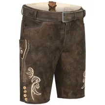 Nübler Trachtenlederhose NÜBLER "Lederhosen kurz Latz Hudson", Herren, Gr. 52, EURO, braun, Obermaterial: 100% Lammleder LEL., Hosen