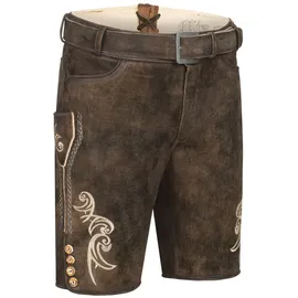 Nübler Trachtenlederhose NÜBLER "Lederhosen kurz Latz Hudson", Herren, Gr. 52, EURO, braun, Obermaterial: 100% Lammleder LEL., Hosen