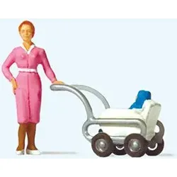 PREISER 28037 H0 Frau mit Kinderwagen