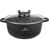 ZILNER Antihaft-Topf 6,8L,28cm,mit Deckel,geeignet für Induktion,schwarz ZL7007