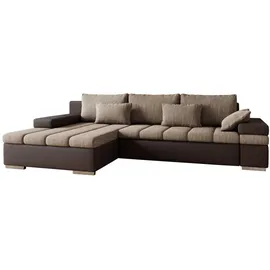 Mirjan24 Ecksofa Bangkok, Stilvoll L-Form Sofa mit Schlaffunktion und Bettkasten, Wohnlandschaft Soft 066 + Lawa 02, - Braun/Beige