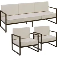 Tectake Garten-Loungeset, für 5 Personen, Dicke der Sitzpolster 14