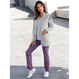 Inspirationen WITT WEIDEN Longweste in hellgrau-meliert | Gr.: 42