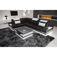 Sofa Dreams Ecksofa Ledercouch Sofa Trivento L Form kurz Leder Sofa schwarz