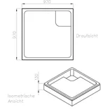 Ottofond Wannenträger Aruba 970 x 970 mm