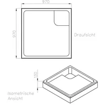 Ottofond Wannenträger Aruba 970 x 970 mm