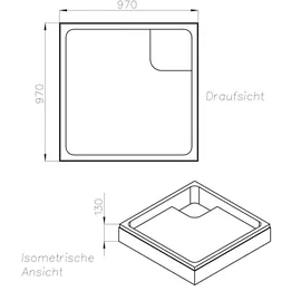 Ottofond Wannenträger Aruba 970 x 970 mm