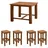INKOSPOR 5-teilige Bar-sitzgruppe Abacus Recyceltes Teak 120x80x108 Cm Mit 4 Barhockern - Inko