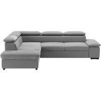 sit&more Ecksofa »Alcudia L-Form«, wahlweise mit Bettfunktion, grau