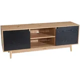 KADIMA DESIGN Lowboard Eiche-Dekor Schwarz 150x55x40 cm TV-Kommode Modern, Design in Braun-Schwarz | Gr.: onesize