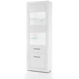 furn.design Vitrine Carrara 65 x 35 x 198 cm Weiß