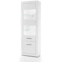 furn.design Vitrine Carrara 65 x 35 x 198 cm Weiß