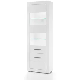 furn.design Vitrine Carrara 65 x 35 x 198 cm Weiß