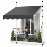 MuCoLa Klemmmarkise 350 x 120 cm grau