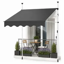 MuCoLa Klemmmarkise 350 x 120 cm grau