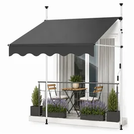 MuCoLa Klemmmarkise 350 x 120 cm grau