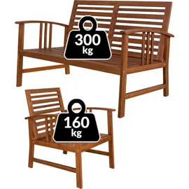 DEUBA Casaria® Gartenmöbel Set Atlas Holz Fsc®-zertifiziert wetterfest 300kg Belastbarkeit Tisch Sessel Auflagen Garten Terrasse Möbelset Akazie Anthrazit