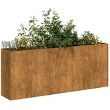 vidaXL Pflanzkübel Rostig 200x40x80 cm Wetterfester Stahl
