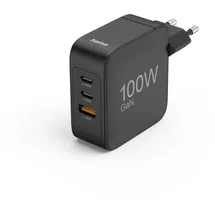 Hama USB Ladegerät 100W USB-C®, USB-C® Buchse (Power Delivery) Quick Charge 3.0, USB PD 3.0, Quick Charge 2.0 Schwarz GaN