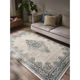 benuta pop Teppich Laury Grau 80x150 cm - Vintage-Stil Teppich im Used-Look