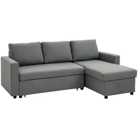 Homcom Ecksofa mit Schlaffunktion Stauraum Eckcouch mit Chaiselongue L-Form