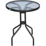 Vallsero Gartentisch,Rund, Schwarz, Metall, Freiform, 60x70x60 cm, Gartenmöbel, Gartentische, Beistelltische outdoor