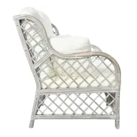 vidaXL 2-Sitzer-Sofa Grau Rattan
