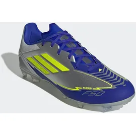 adidas F50 League Messi FG/MG Unisex Silver Metallic/Solar Yellow/Lucid Blue 47 1/3