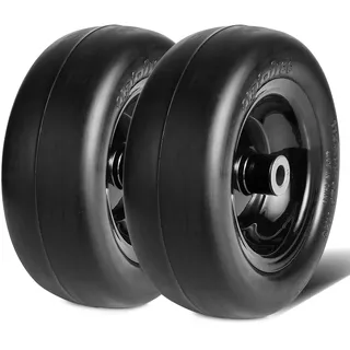 Vevor Rasenmäherreifen Mit Felge, 11x4-7 Zoll Schlauchlose Traktorreifen, 2er-Pack Reifen- und Radbaugruppe, Pannensicherer PU-Reifen, 3,4 Zentrierte Nabe, 3/4 Buchsengröße