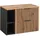 Lomadox Waschbeckenunterschrank Waschtischunterschrank Badezimmer Unterschrank mit Regal 80,6x59,2x46,5 cm anthrazit mit Eiche Nb. Schwarz Gerillt, B/h/t: Ca. 80,6/59,2/46,5 Cm