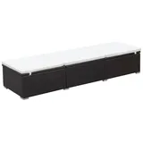 Sonnenliege mit Auflage Poly Rattan Braun