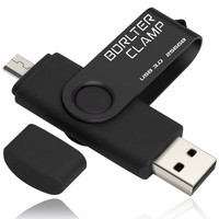BORLTER CLAMP 256GB USB-Stick 2 in 1 Dual Port USB 3.0 Speicherstick OTG Flash-Laufwerk für Micro-USB Anschluss Android Smartphone Tablets & Computer (Schwarz)