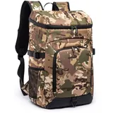 Laripwit Kühlrucksack 32L Groß Taktisch Kühltasche Isolierter Picknickrucksack Leichter Thermo Rucksack mit Kühlfach für Reisen Camping Mittagessen Strand, Camo
