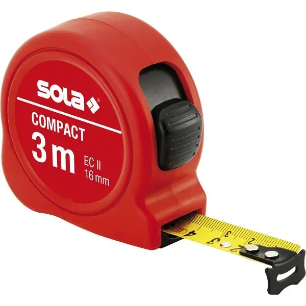 SOLA Rollbandmaß Compact EG-Prüfzeichen Genauigkeit II - 3 m